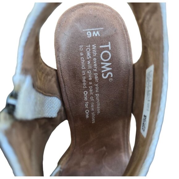 Toms Womens Open-Toe Canvas Ankle Zip Sandals Size 6 Light Brown & Beige - Picture 8 of 8
